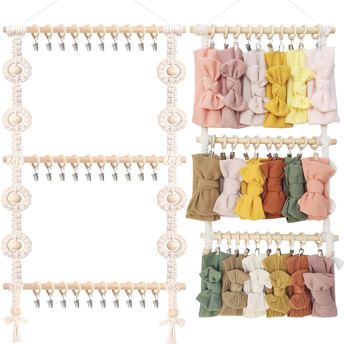 Baby Clothing Hangers - Macrame Wall Hanging Boho Headband Holder