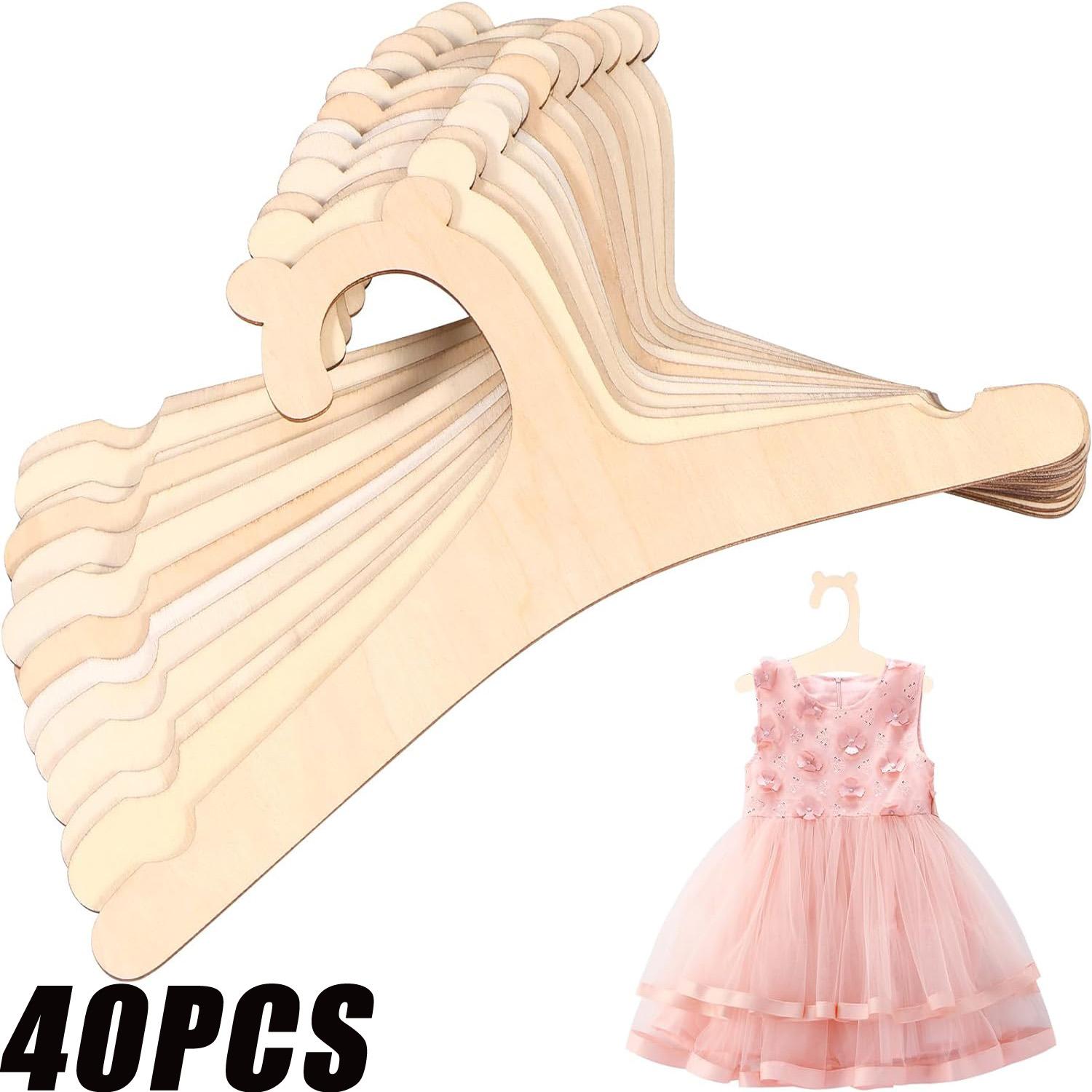 Baby Clothing Hangers - 40/20Pcs Cute Little Bear Kids Hangers