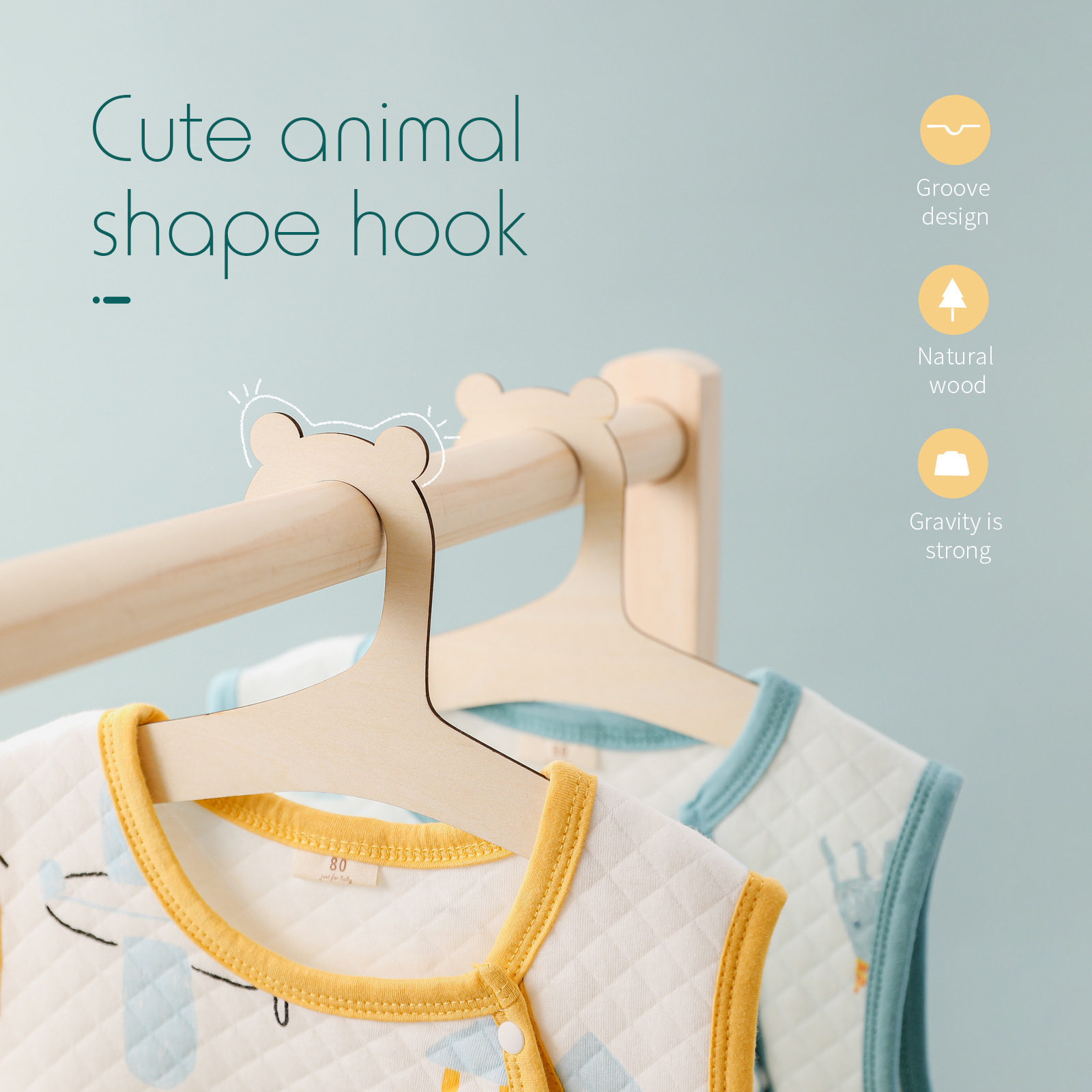 5pcs wooden children's clothin - Baby Clothing Hangers review and price