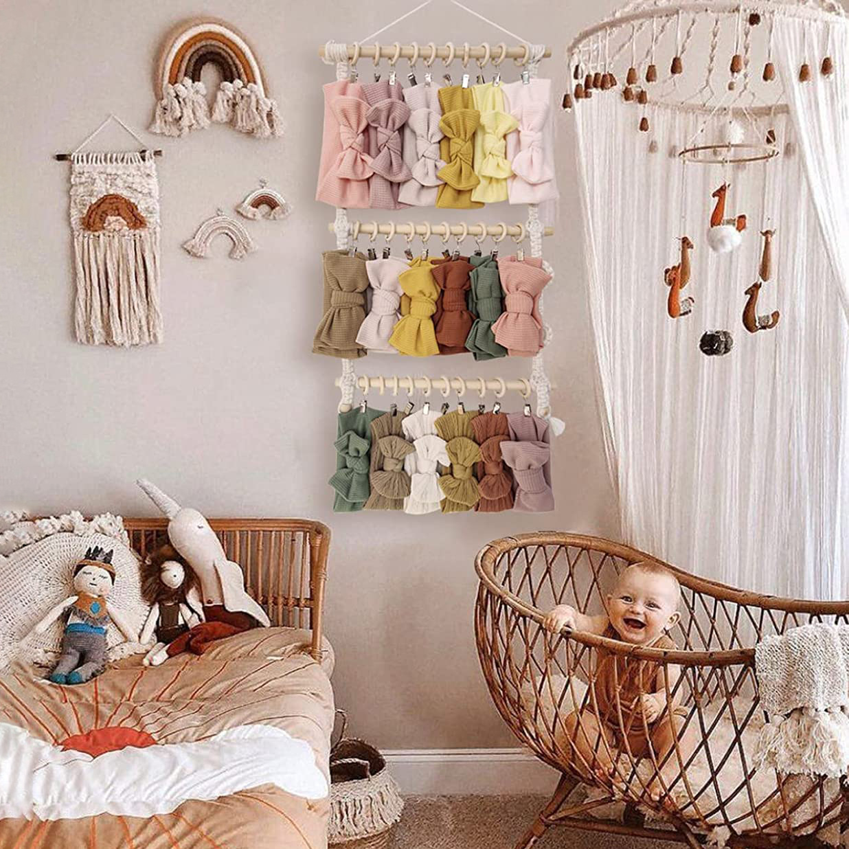 Macrame Wall Hanging Boho Head - Baby Clothing Hangers review and price