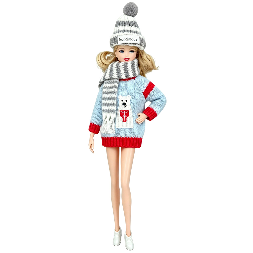 Christmas Doll Sweater Knitted - Baby Xmas Clothing review and price