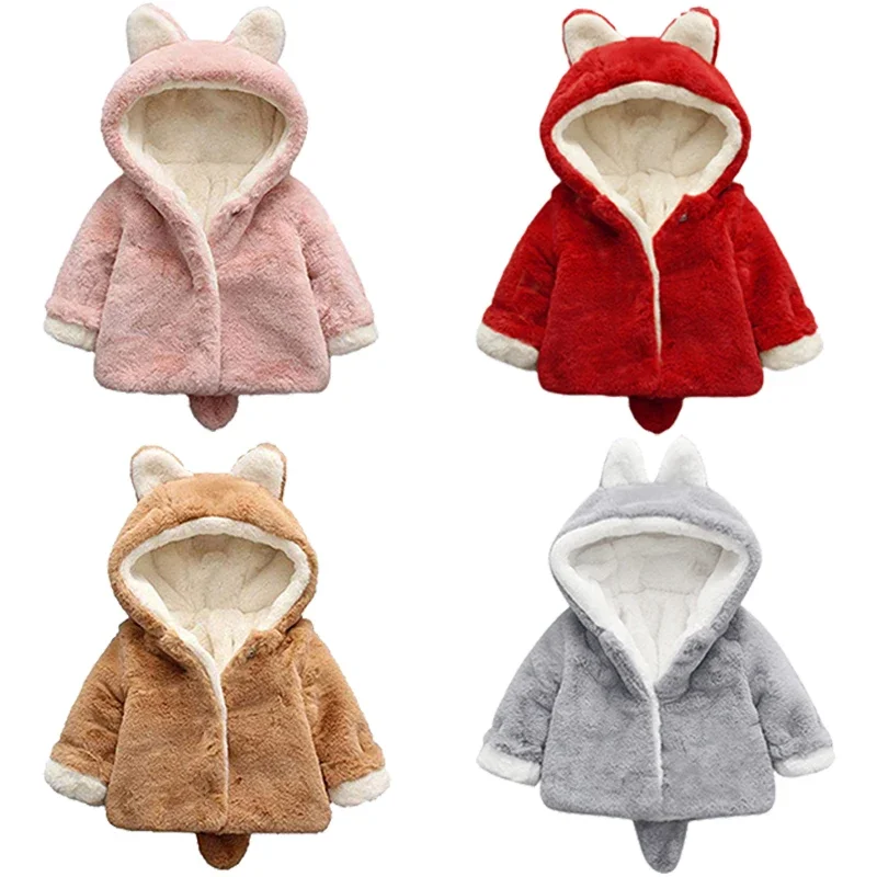 Cute Cat Ears Plush Baby Jacke - Baby Xmas Clothing review and price
